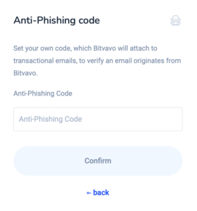 Anti Phishing Bitvavo